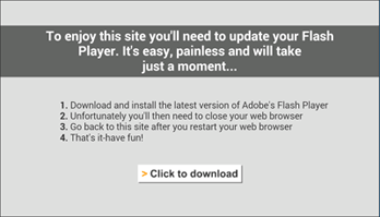 Install Adobe Flash message
